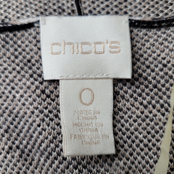 Chicos Longline Cardigan Size 0 S 4 Pockets Open Front Cap Sleeve Animal Print - Picture 5 of 10